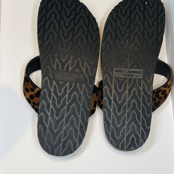 Saint Laurent Calf Hair Leopard slides size 9 - Picture 5 of 7